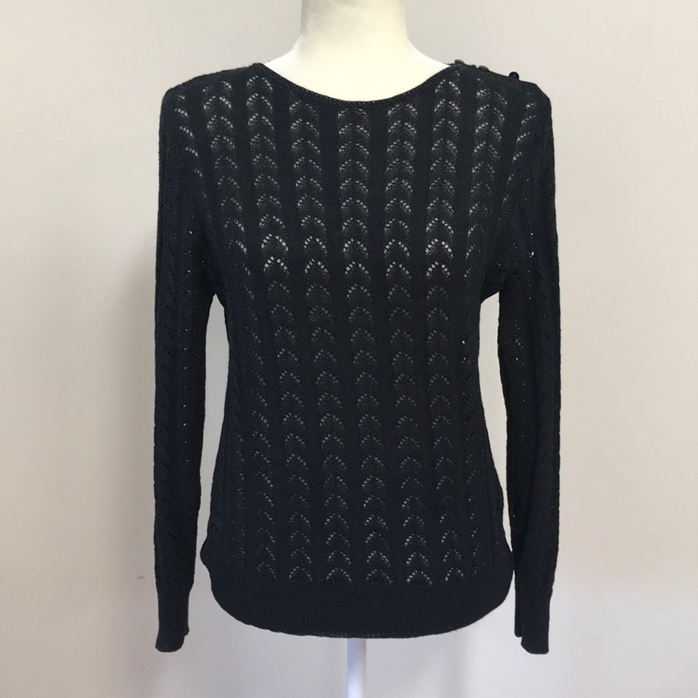 Vintage Eyelit Black Sweater!!